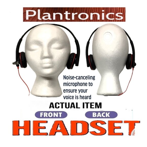 🛑 PLANTRONICS Professional ➕🆒WIRED HEADSET Wired HEADPHONES 💸BUY NOW‼️ - Picture 1 of 16